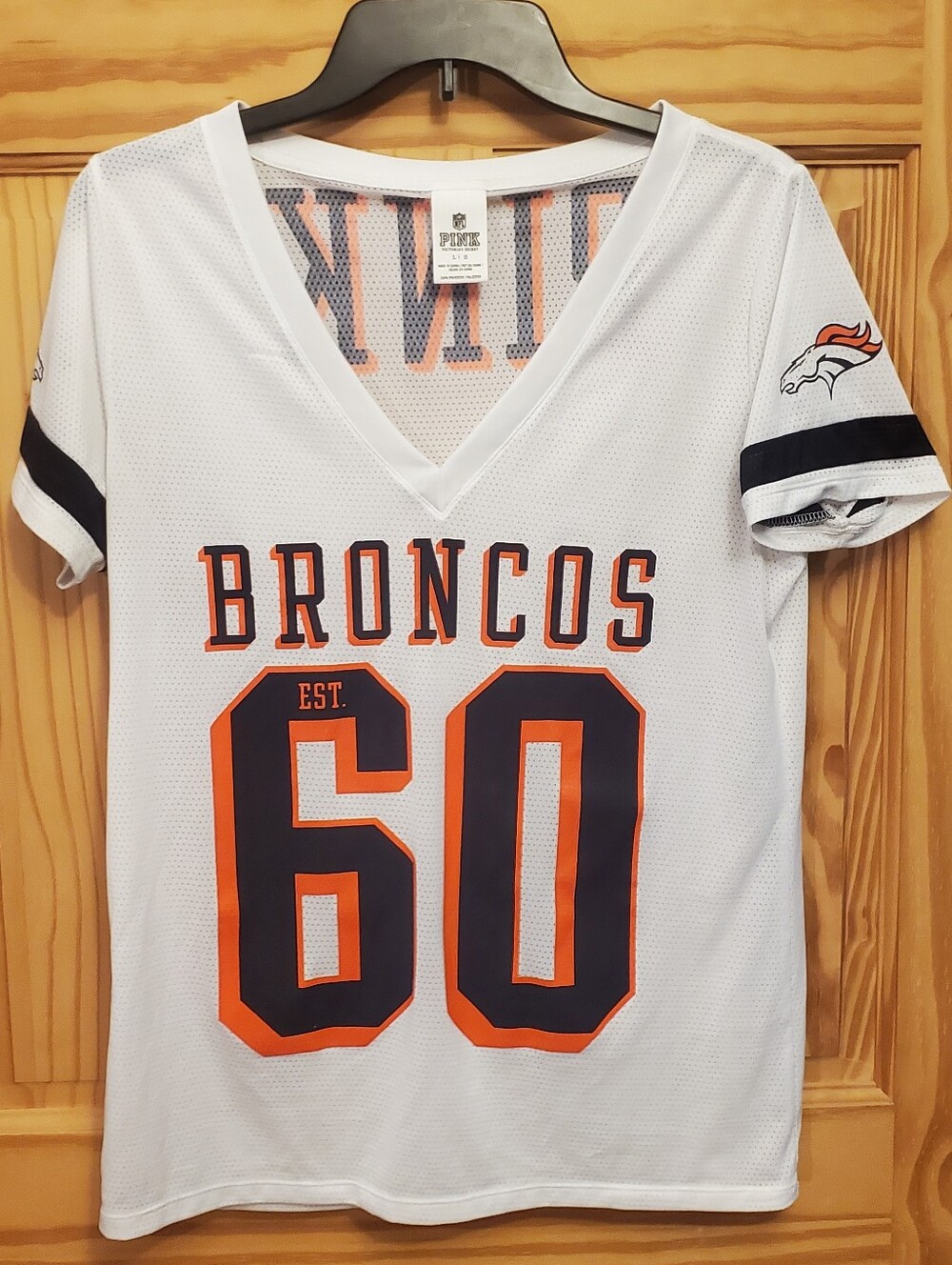 Victoria's Secret PINK Denver Broncos Jersey  Shirt Large Rare